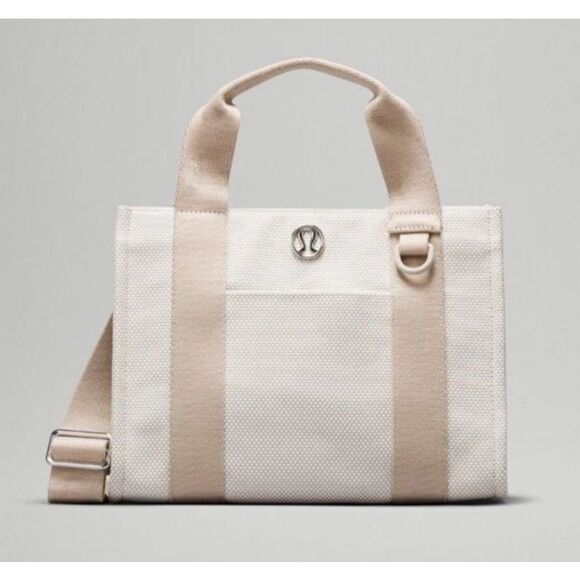 EUC lululemon Two-Tone Canvas Mini Tote Bag 4.5L, ivory , $179 - Picture 2 of 10